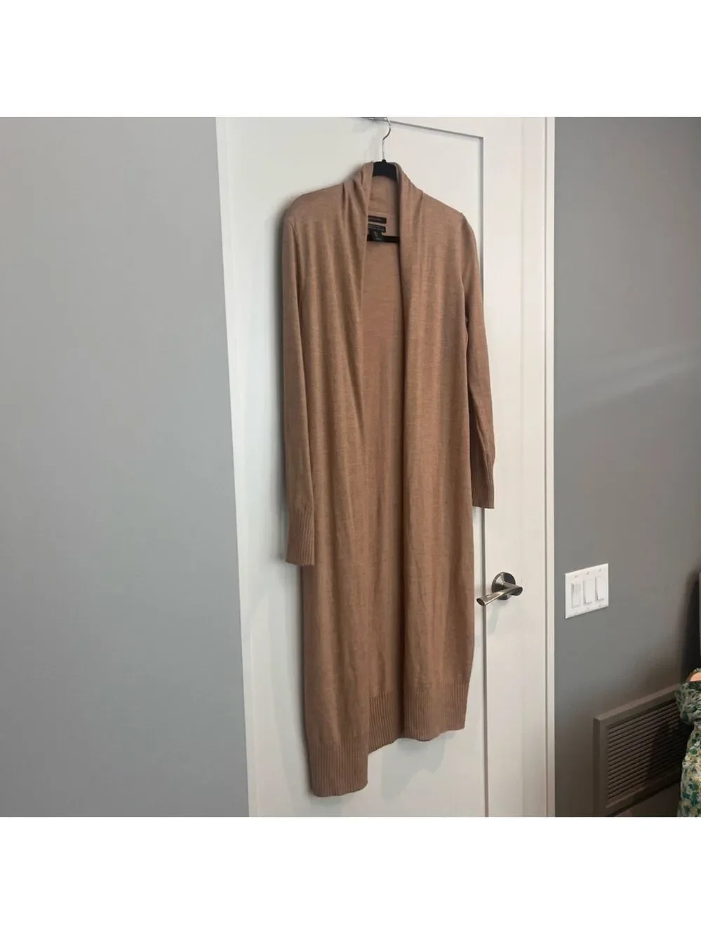 Tan Merino Wool Cardigan L - Picture 4 of 7